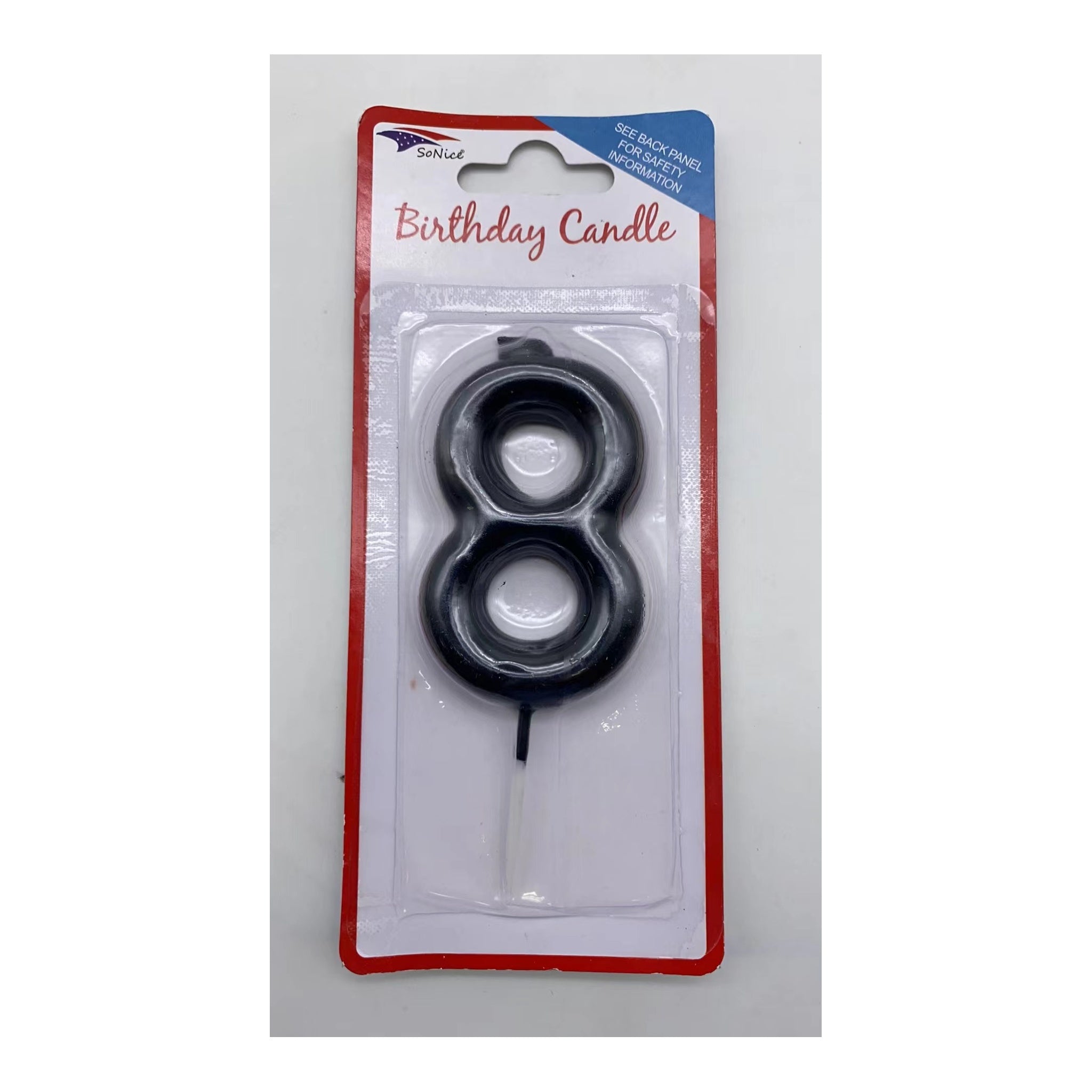 Number Candle Black 8